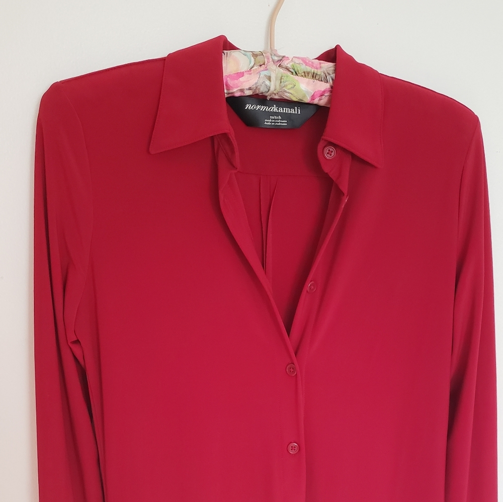 Norma Kamali Red Shirt Dress